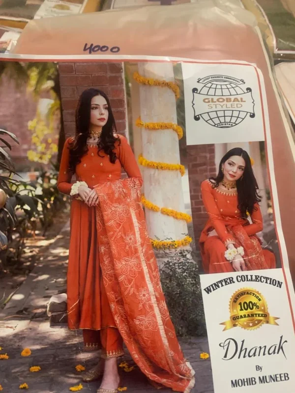 Ladies Orange Color Stylish Suit